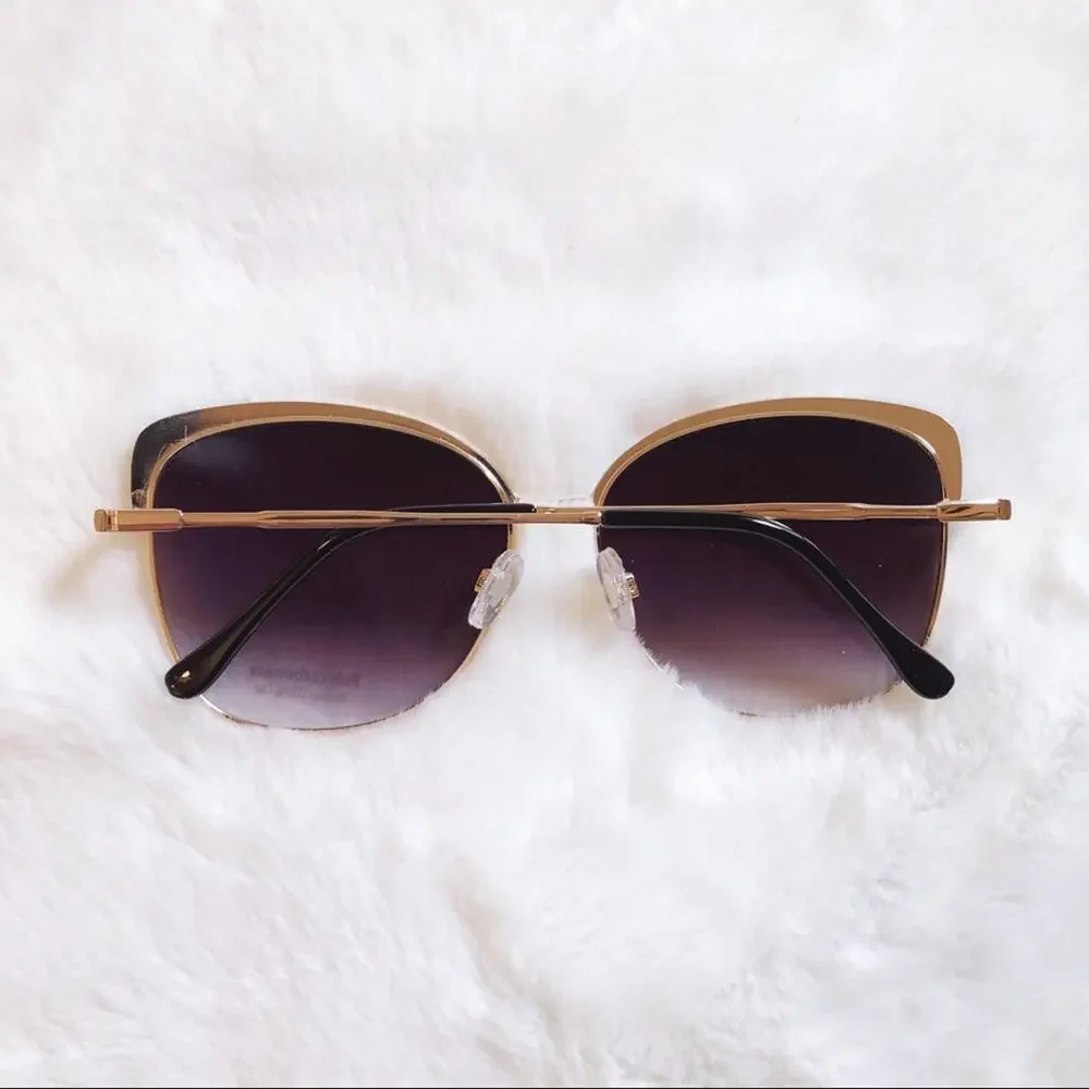 Robbie Black Full Rim Retro Cat Eye Sunglasses